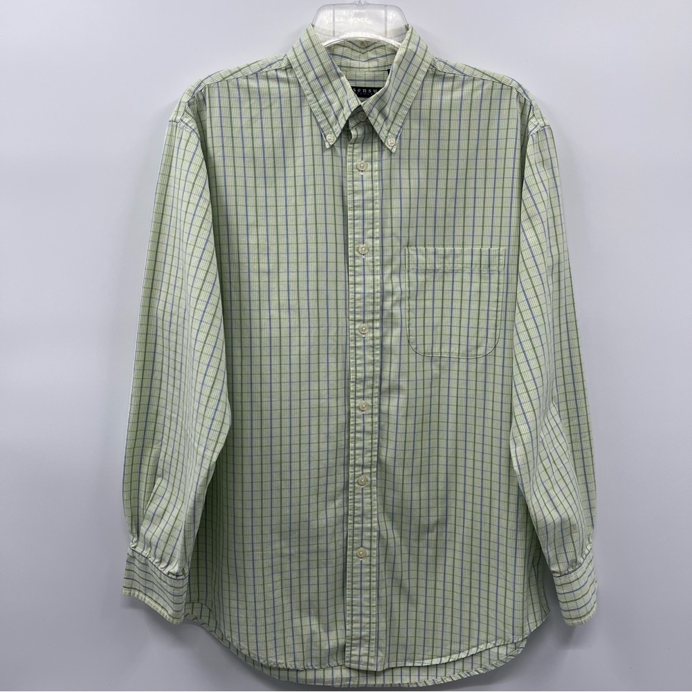 Men's Lite Green and Blue Striped Shirt